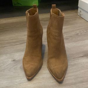 Marc Fisher tan suede booties